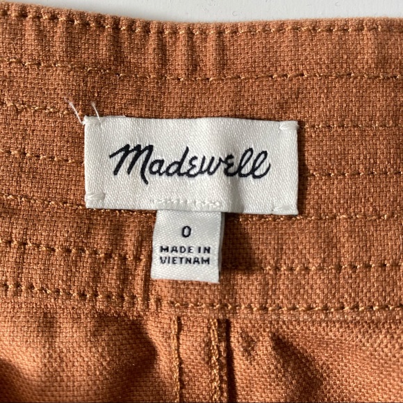 MADEWELL Burnt Sienna Button A line Skirt Raw Hem - Picture 4 of 6